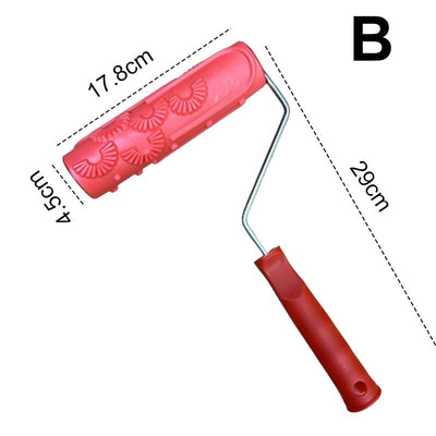 Struktur-Prägemuster Farbroller | Wanddekoration | Gummiwalze mit Griff 29cm