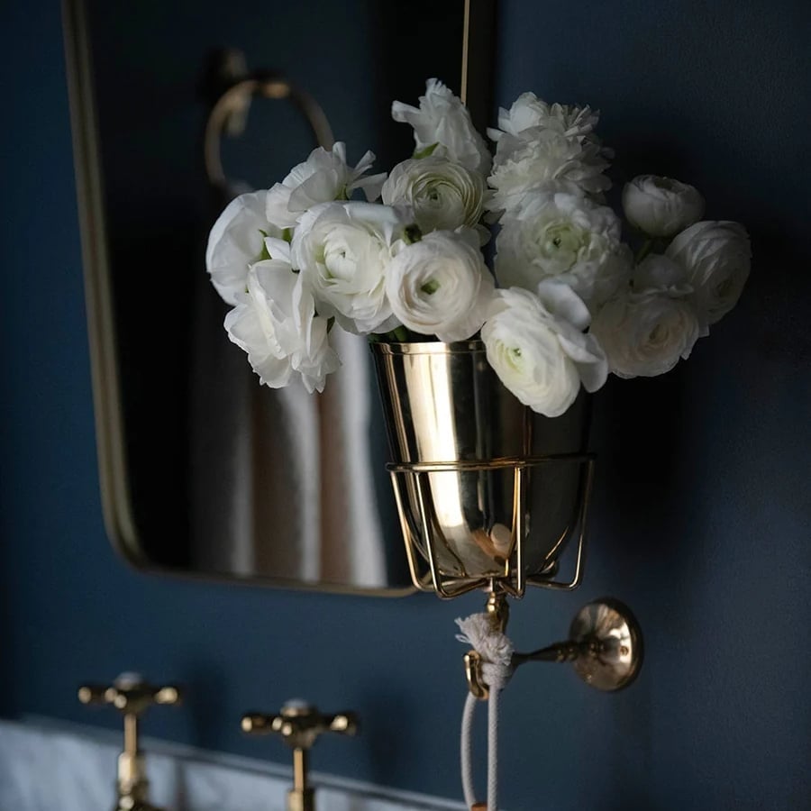 Wandgefäß im Vintage-Stil | Handgefertigt | Messing oder Nickel | Vielseitige Aufbewahrung