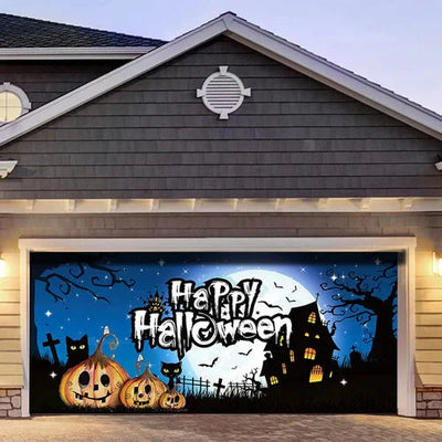 Halloween Garagentor Dekoration | Wetterfest | Langlebiges Polyester | Verschiedene Größen