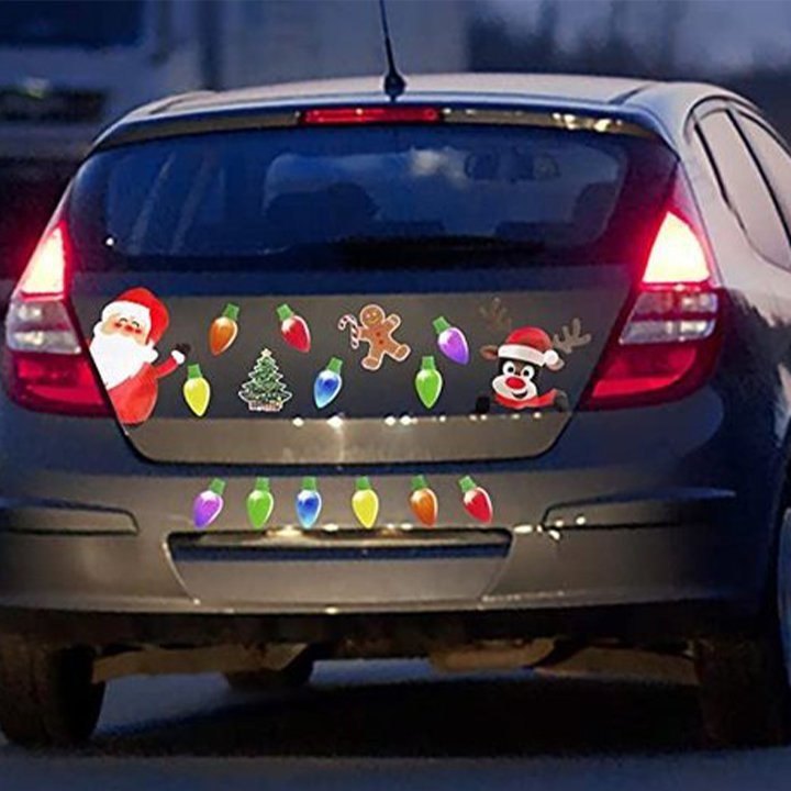Weihnachts-Magnet Deko | Reflektierende Glühbirnen-Magnete | Für Auto, Kühlschrank & Metallflächen