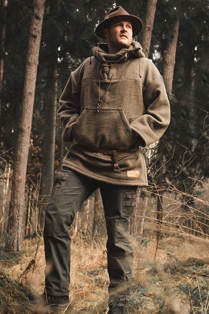 Herren Outdoor-Anorak | Winddicht & wasserabweisend | Robuste Wollmischung | Winterjacke für Outdoor