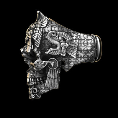 Herren Ring | Totenkopf Design | Handgefertigt aus 925 Sterling Silber