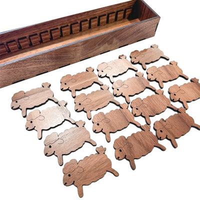 Holz Garnspulen Set | 15 Hasen Spulen + Organizer-Box | Stickgarn Aufbewahrung