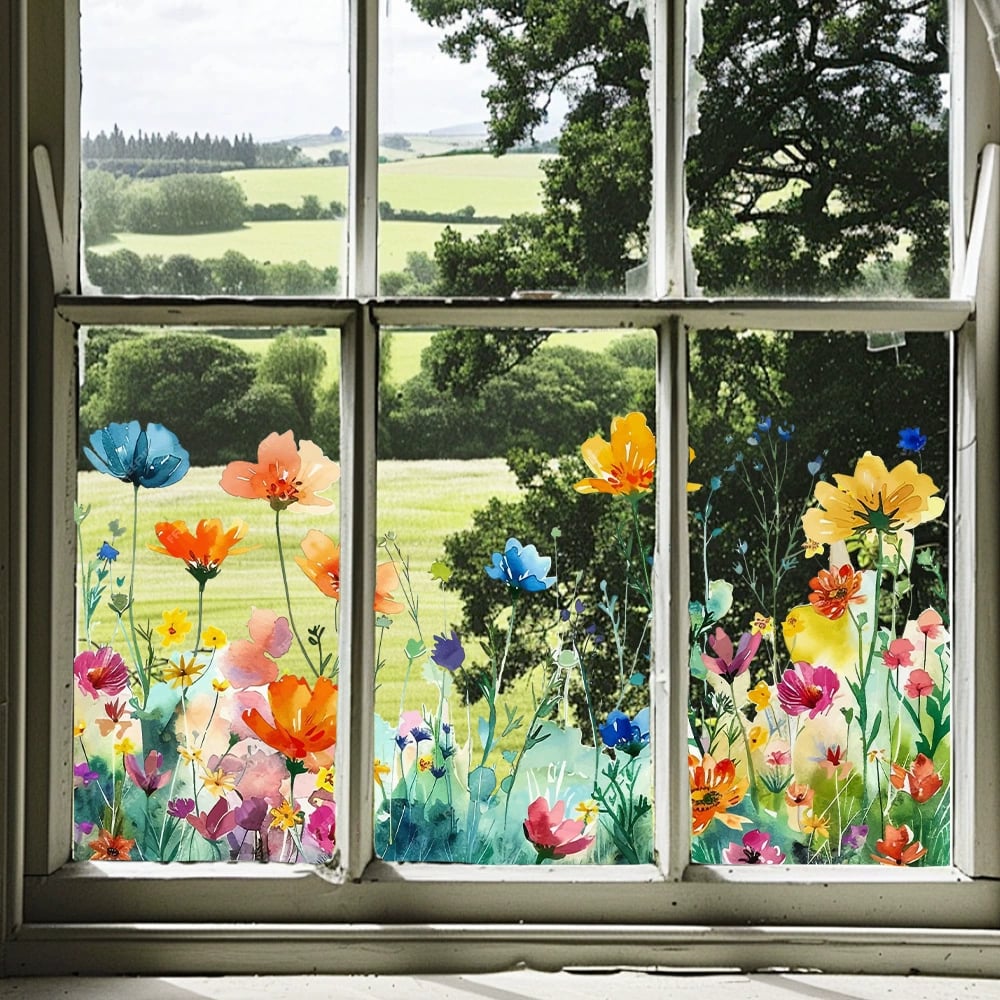 1+1 Gratis | FloralesAbziehbild™ Charmante Fensterdekoration