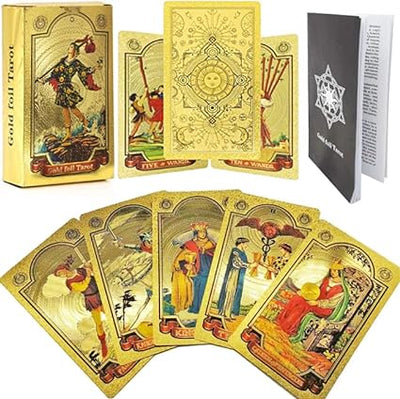 Tarotkarten Set | 78 Karten mit Anleitung | Goldprägung & Premium-Box
