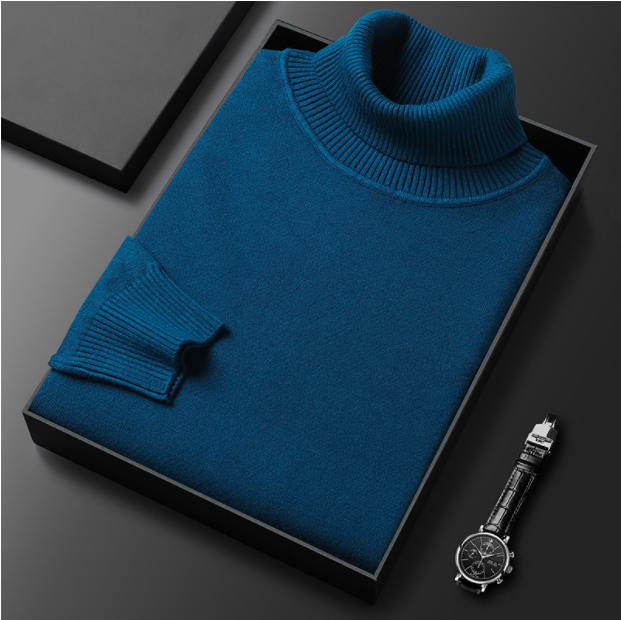 Herren Rollkragenpullover | Premium Kaschmir-Mix | Einfarbig | Weich & Warm