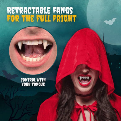 Halloween Vampirzähne | Realistisch & Passgenau | Für Erwachsene & Kinder | ABS-Material