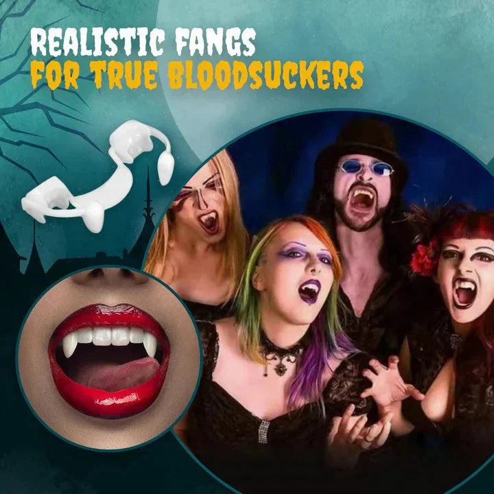 Halloween Vampirzähne | Realistisch & Passgenau | Für Erwachsene & Kinder | ABS-Material