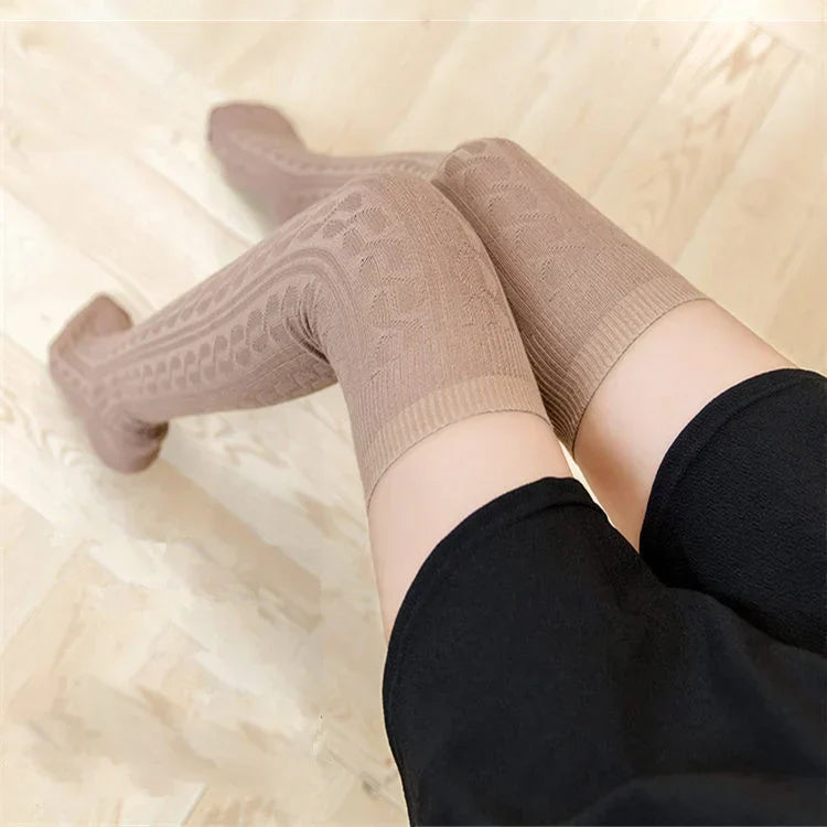 Damen Überknie Socken | Baumwollmix | Warm & Atmungsaktiv | Einheitsgröße | Für Herbst & Winter