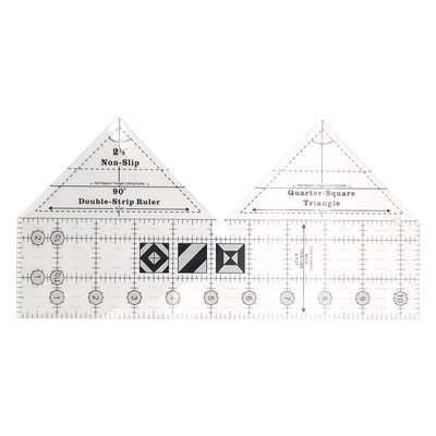 Patchwork Lineal 90° Doppelstreifen | Präzises Quilten | Zuschneiden von Dreiecken & Trapezen