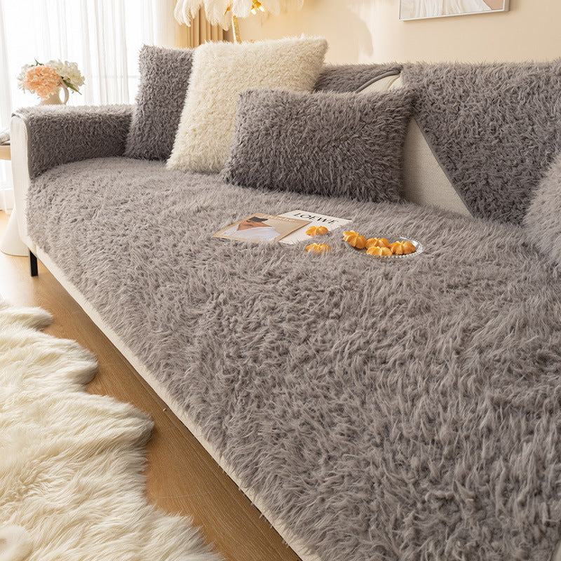 Gemütliche Plüschverdickung Anti-Rutsch Sofa-/Bänkeüberwurf