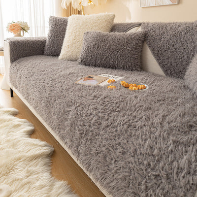 Gemütliche Plüschverdickung Anti-Rutsch Sofa-/Bänkeüberwurf