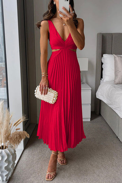Elegantes Plissee Abendkleid Für Damen | Midi