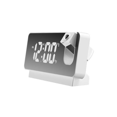 Projektionswecker | LED-Spiegeldisplay | 180° drehbare Projektion | Doppelalarm & Raumklimadisplay