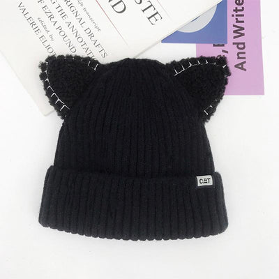 Winter-Strickmütze mit Katzenohren | Warm & Weich | Einheitsgröße für Damen