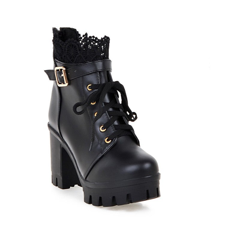 Cozenia™ | Modische Schnürstiefel mit stabilem Absatz
