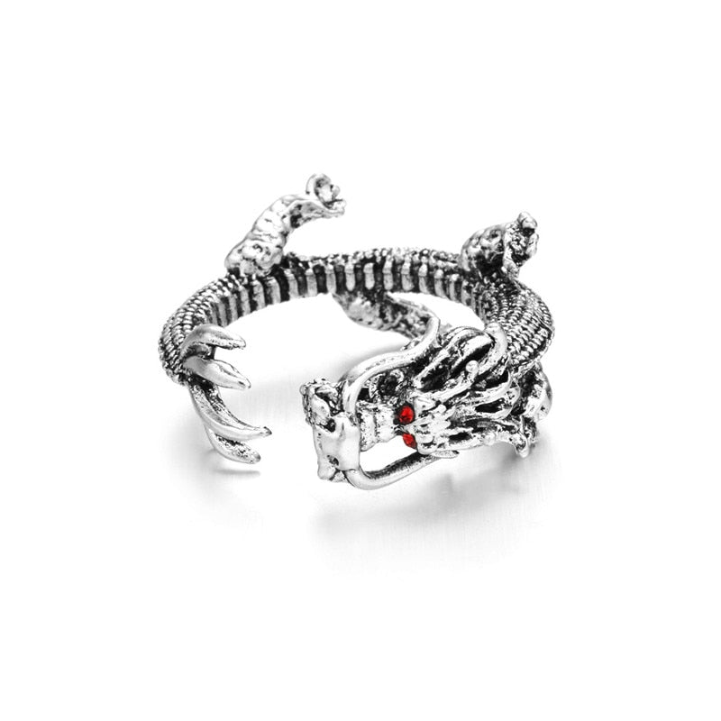Damen Ring im Vintage-Chic | Katzen Knuckelring im Tiermotiv | Modischer Unisex Schmuck aus Zinklegierung | Party & Alltag