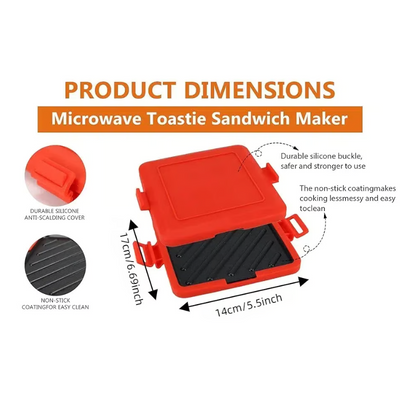 Mikrowellen Sandwich-Maker | Knusprige Toasts in Minuten | Antihaft & Spülmaschinenfest | 260°C Heatwave Technologie