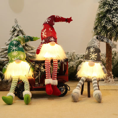 Weihnachtswichtel mit LED Licht | Handgefertigte Dekofigur | Nordisches Design