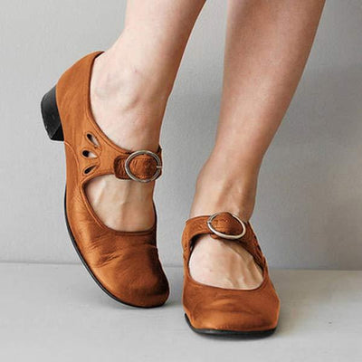 Fiona - Orthopädische Vintage-Schuhe mit runder Spitze