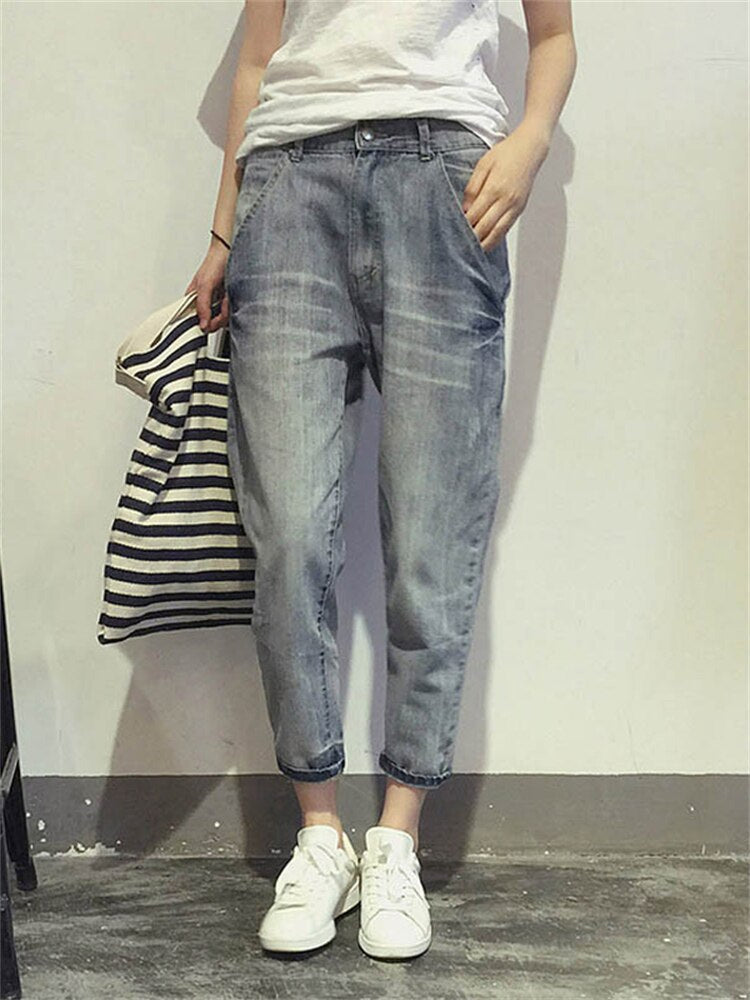 Graue Verkürzte Jeans Für Damen | Verwaschen