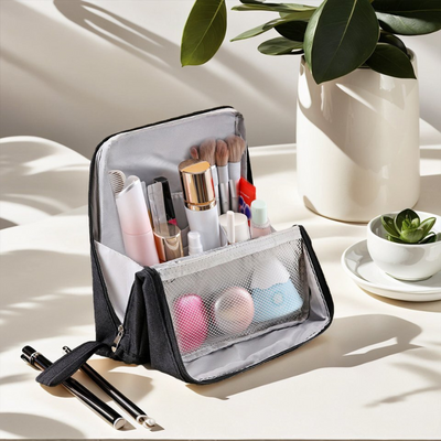 Kosmetiktasche | Wasserdicht Reise-Organizer mit Fächern & Bürstenschutz