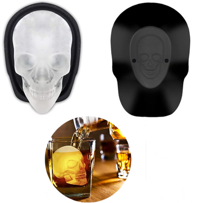 Halloween Eiswürfelform Schädel | 3D Silikonform | Mit Deckel & Trichter
