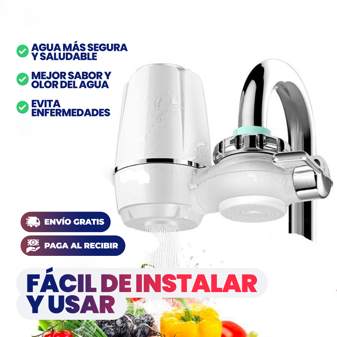 Wasserhahnfilter | 7-stufige Filtration | Wiederverwendbare Keramikkartusche | Für Standardarmaturen