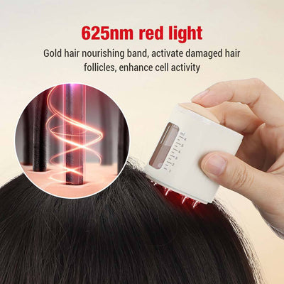 Elektrischer Haaröl Auftragedocht | Kopfhaut-Massager mit Rotlichttherapie & Vibration | Haarwachstum & Pflege, IPX5