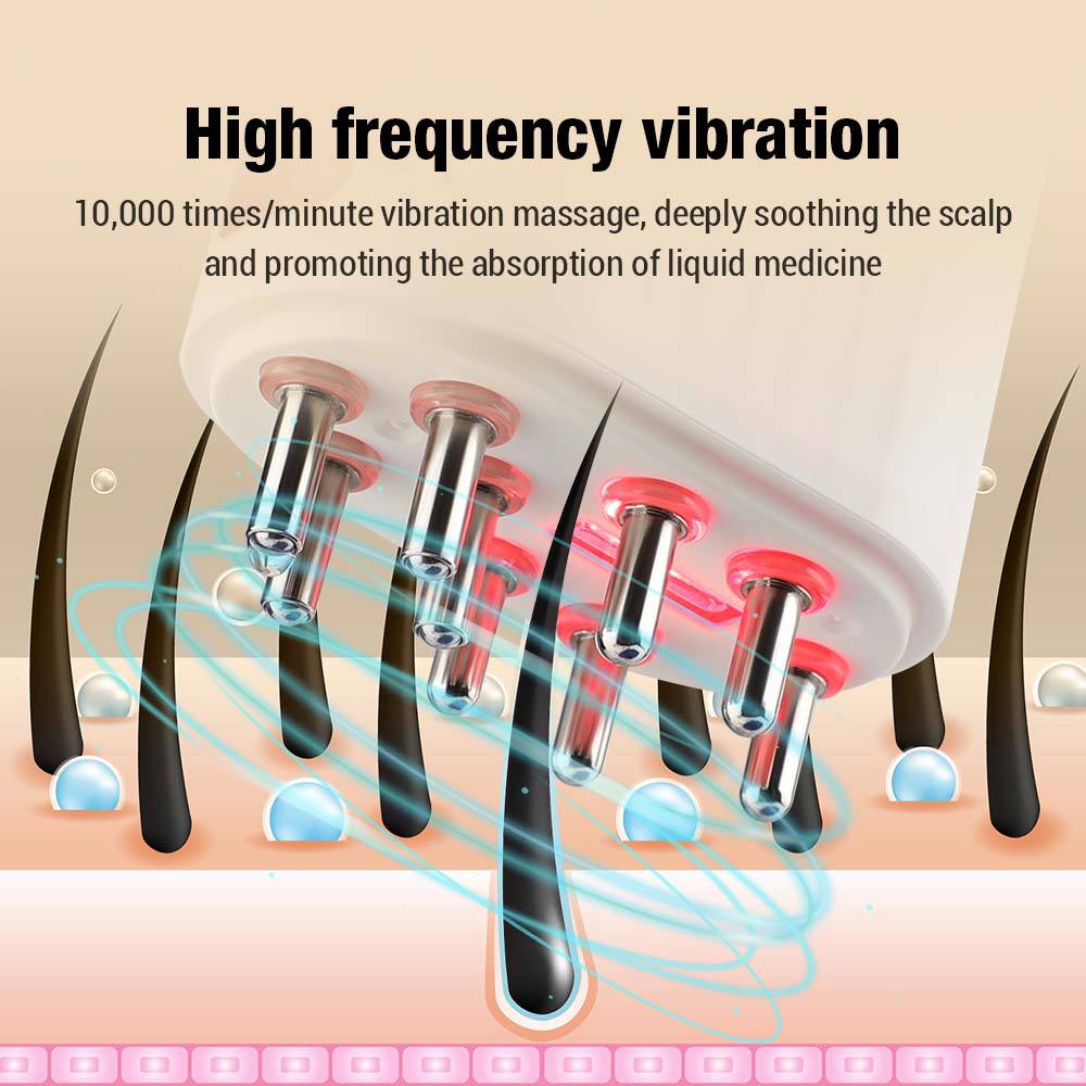 Elektrischer Haaröl Auftragedocht | Kopfhaut-Massager mit Rotlichttherapie & Vibration | Haarwachstum & Pflege, IPX5