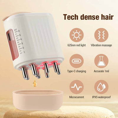 Elektrischer Haaröl Auftragedocht | Kopfhaut-Massager mit Rotlichttherapie & Vibration | Haarwachstum & Pflege, IPX5