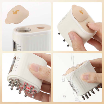 Elektrischer Haaröl Auftragedocht | Kopfhaut-Massager mit Rotlichttherapie & Vibration | Haarwachstum & Pflege, IPX5