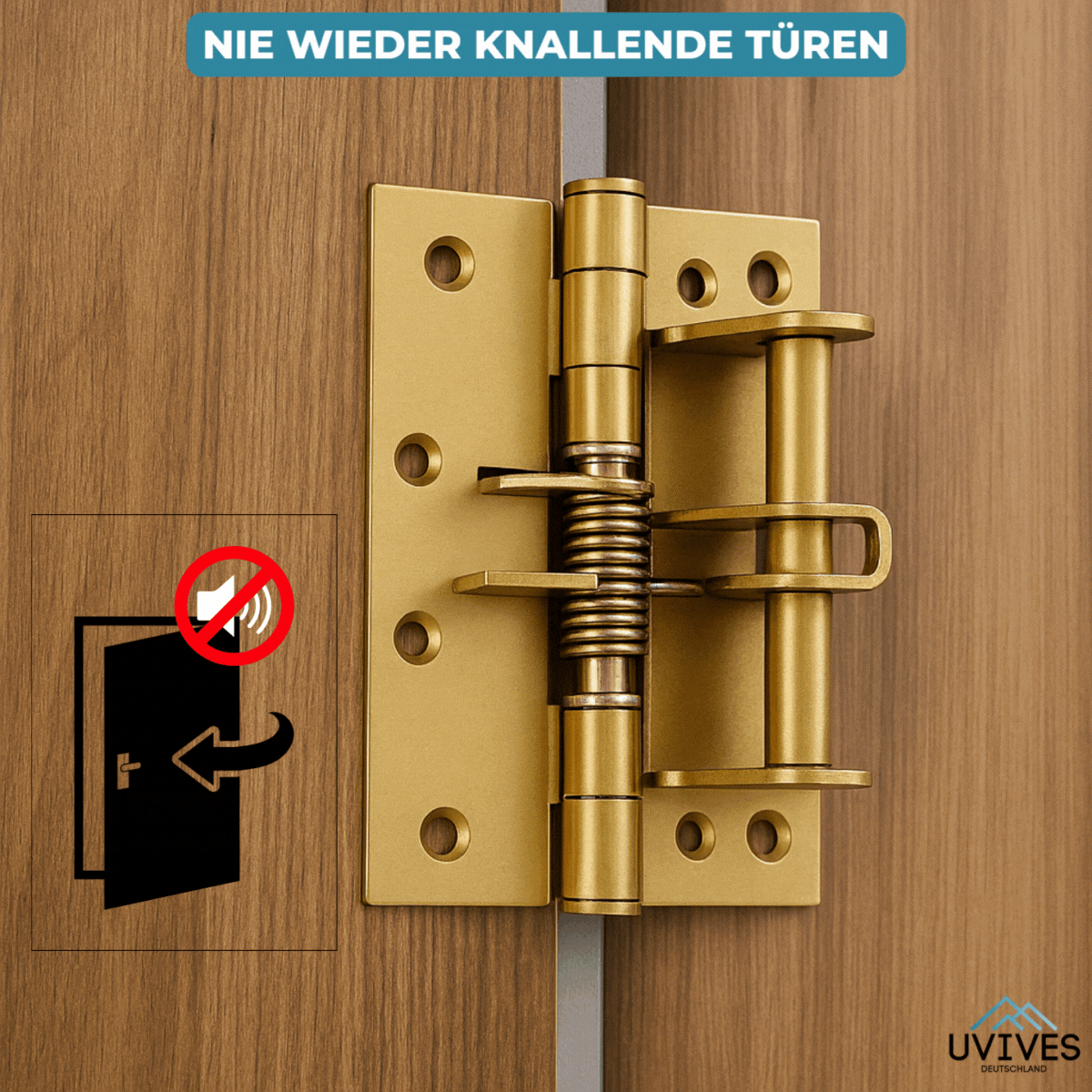 Türschließfeder | Geräuschloser Türschließer | Metall | Sanftes & Sicheres Schließen | 10×6,5×2,6 cm