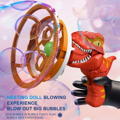 Dinosaurier Seifenblasen Blaster | Tragbar & Leise | Kindersicheres ABS