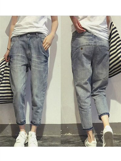 Graue Verkürzte Jeans Für Damen | Verwaschen