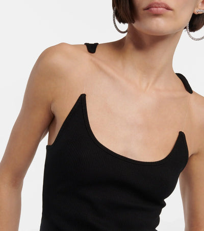 Damen Bandeau Top | Schulterfrei | Geripptes Baumwoll-Design | Figurbetont & Atmungsaktiv
