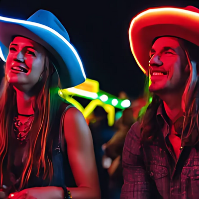 LED Partyhut | Leuchtender Hut mit Neonlichtern | Mehrere Lichtmodi & Einheitsgröße