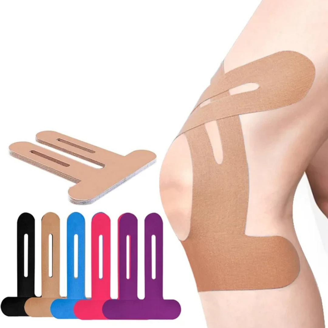 Kinesiology Knie Tape | Vorgeschnitten & Elastisch | Baumwolle, Atmungsaktiv & Wasserfest