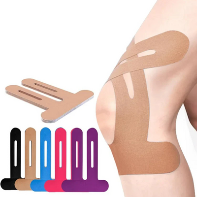 Kinesiology Knie Tape | Vorgeschnitten & Elastisch | Baumwolle, Atmungsaktiv & Wasserfest