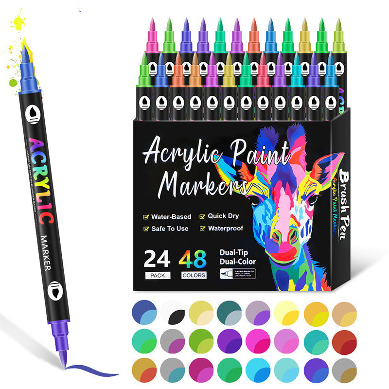 Acrylmarker Set | Präzisionsspitze | Deckende Farben für Holz, Stoff, Stein, Metall & mehr