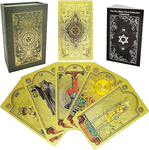 Tarotkarten Set | 78 Karten mit Anleitung | Goldprägung & Premium-Box