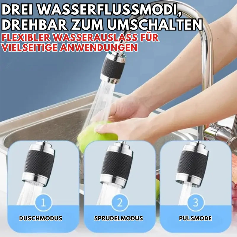 Wasserhahn Aufsatz | 360° drehbar | Antispritz-Design | Einfache Montage