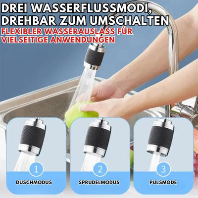 Wasserhahn Aufsatz | 360° drehbar | Antispritz-Design | Einfache Montage