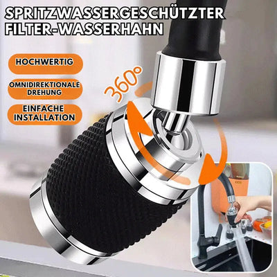 Wasserhahn Aufsatz | 360° drehbar | Antispritz-Design | Einfache Montage