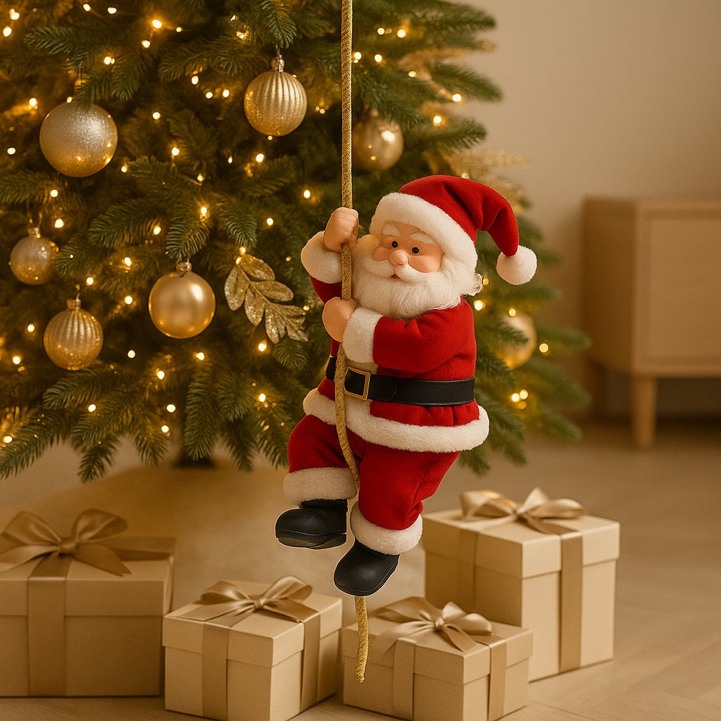 1+1 Gratis | Kletternder Weihnachtsmann | Bewegliche Weihnachtsdeko | Batteriebetrieben & Festlich | Für Innenräume