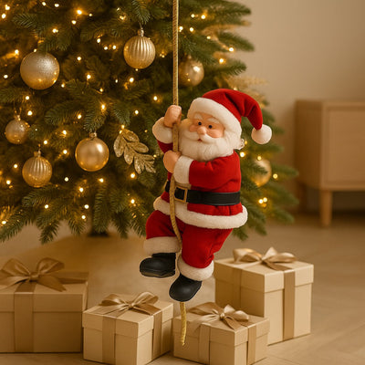 1+1 Gratis | Kletternder Weihnachtsmann | Bewegliche Weihnachtsdeko | Batteriebetrieben & Festlich | Für Innenräume