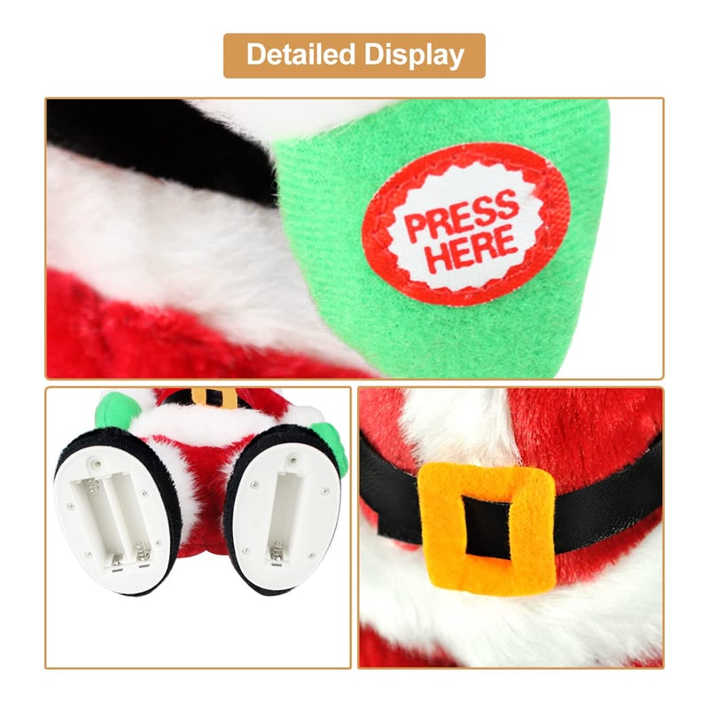 Tanzender & Singender Weihnachtsmann | Bewegliche Santa Figur mit Musik | Lustige Weihnachtsdekoration & Geschenkidee
