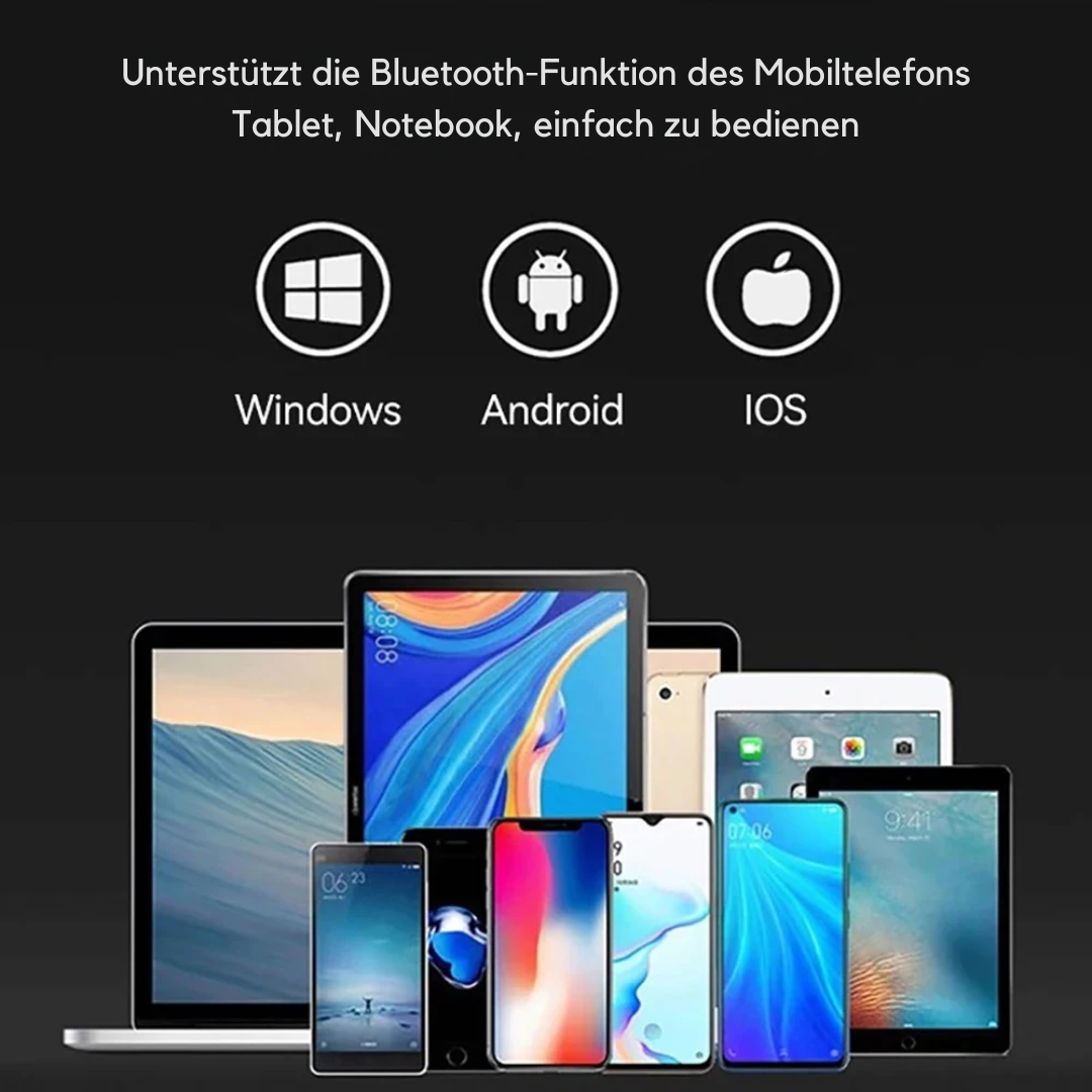 Mini Bluetooth Tastatur faltbar | Kompakt & Leicht mit Touchpad | 20h Akku | Für Windows, Mac, Android & iOS