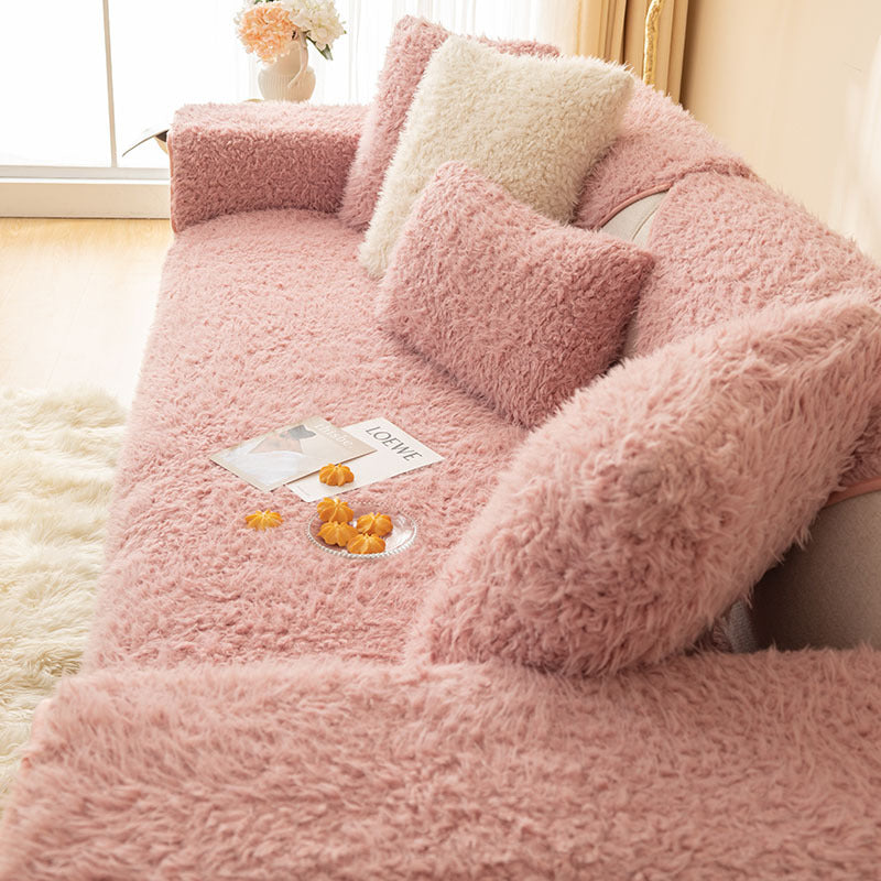 Gemütliche Plüschverdickung Anti-Rutsch Sofa-/Bänkeüberwurf