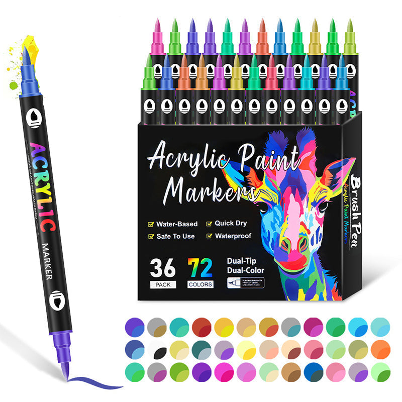 Acrylmarker Set | Präzisionsspitze | Deckende Farben für Holz, Stoff, Stein, Metall & mehr